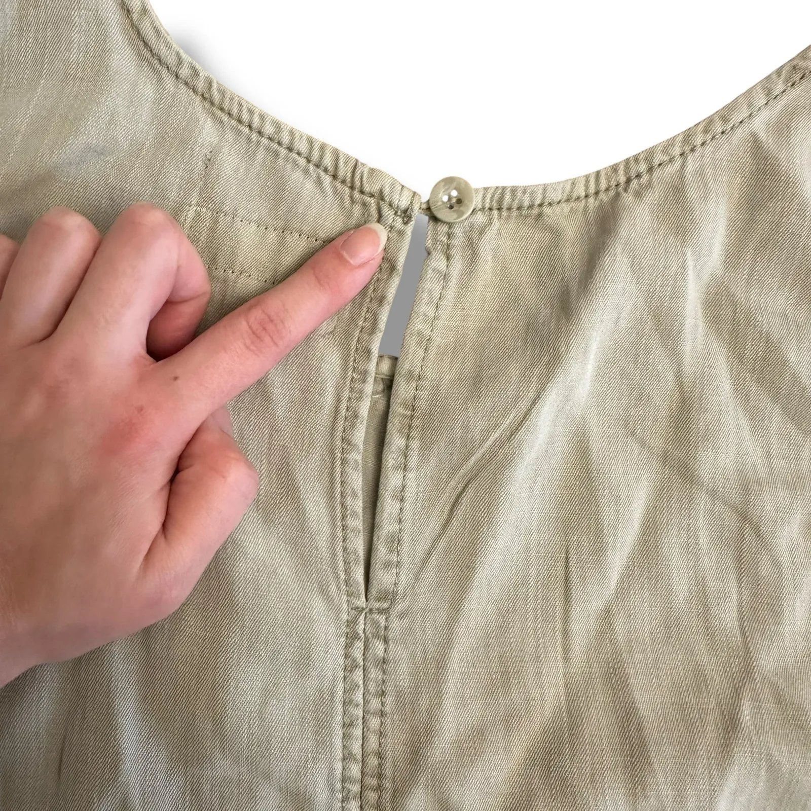 Carly Jean LA Sage Green Shift Dress L Minimalist Capsule Wardrobe‎ Coastal Chic - Image 5