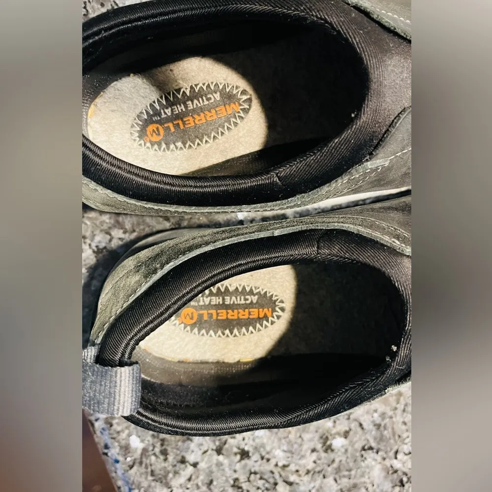 Merrell Dewbrook Moc Grey Active Heat Hiking Moccasin 7.5 Slip On Waterproof - Image 3