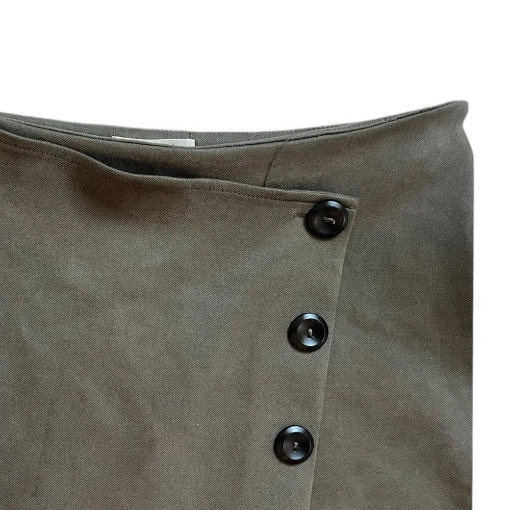 Womens Listicle Olive Green Wrap Button Detail Chic Mini Skirt - Sz M - Image 2