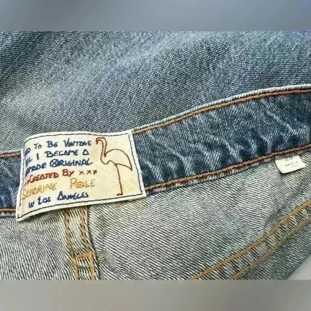 NWT Sandrine Rose Revolve The Bardot Jean Libertine High Waisted Flare Boho $238 Blue Size 29 - Image 6