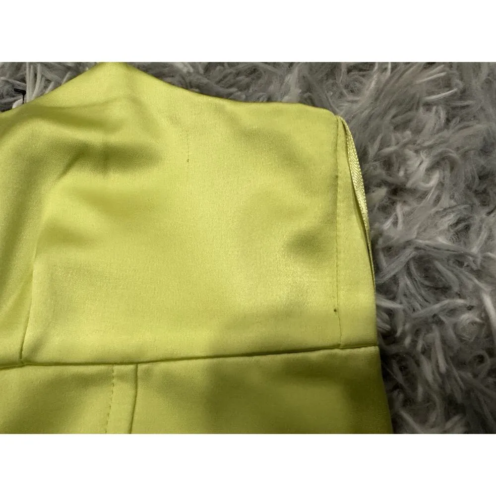 Jason Wu Lime Satin Crop Top Small S FLAW - Image 2