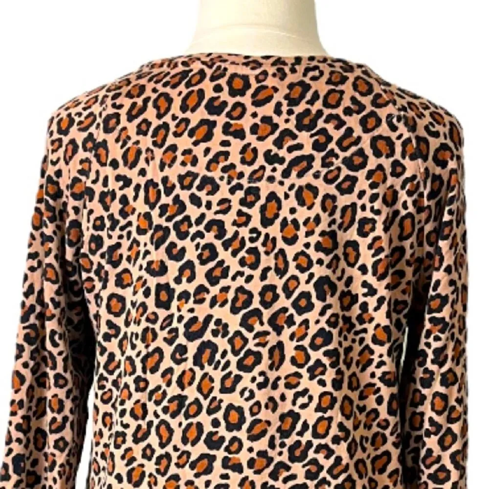 iRelax Pajama Set Jersey Knit Jogger Pant & Long Sleeve Top Leopard Women’s L/XL Brown - Image 8