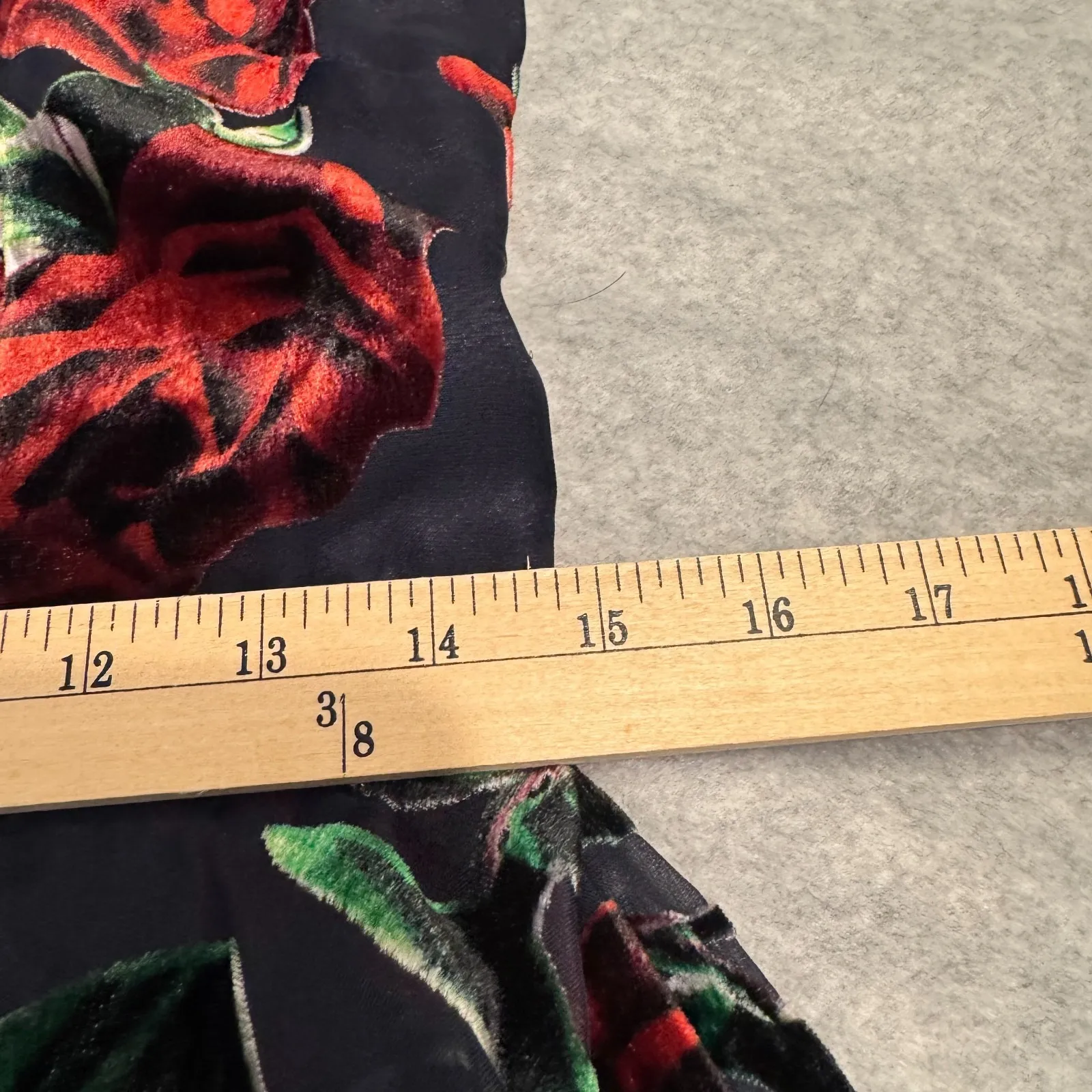 Tahari Whimsigoth Dark Romantic Fairy Dress Womens 6 Black Red Velvet Floral - Image 16