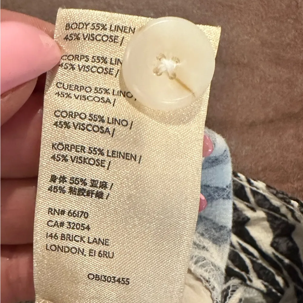 ANTHRO LINEN BLACK WHITE PRINT VISCOSE COMFY JOGGERS PANTS 2 - Image 11