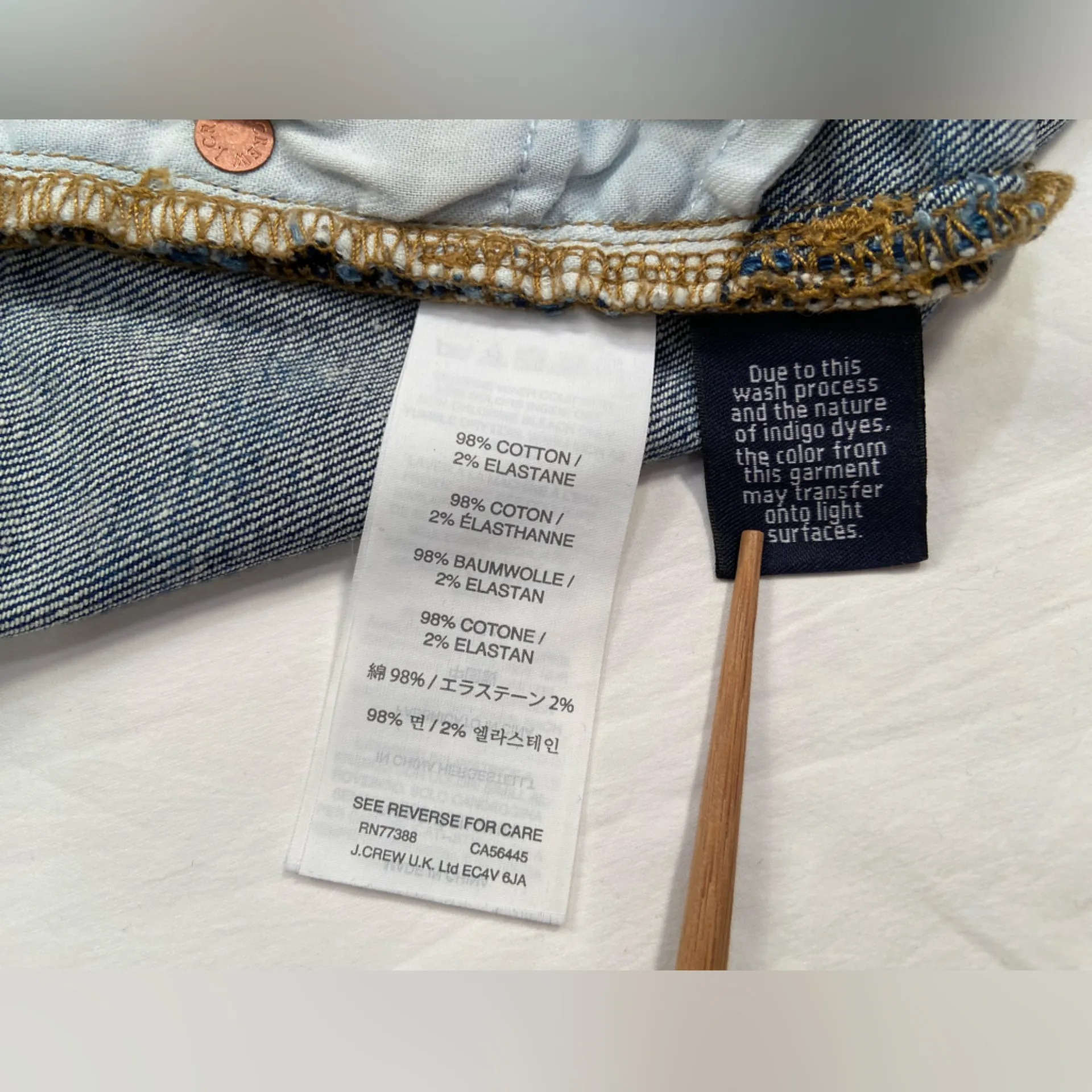 J Crew Indigo Denim cut‎ off shorts size 24 - Image 6