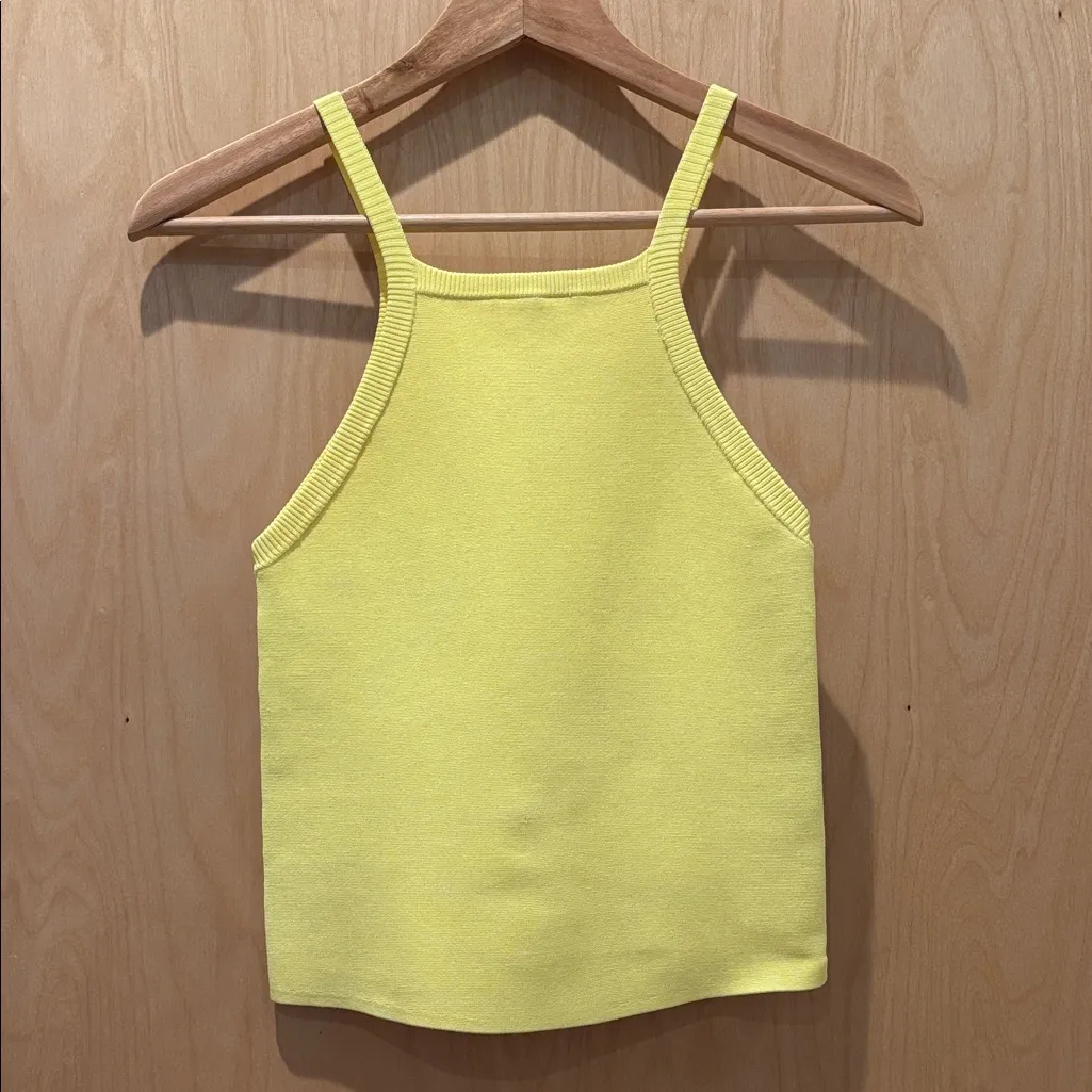 Alice + Olivia Tank Cabot Fitted Neon Yellow Size Small - Image 2