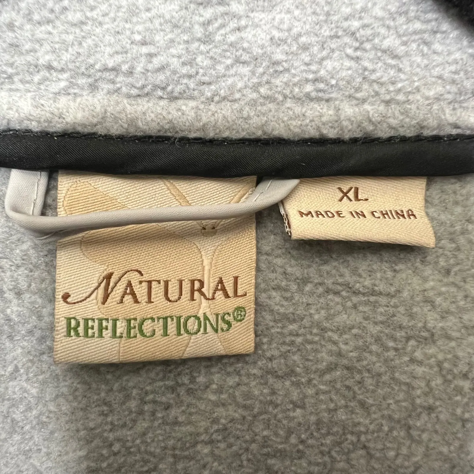 Natural Reflections XL Black Quilted Jacket‎ Embroidered Fleece Lined - Image 2