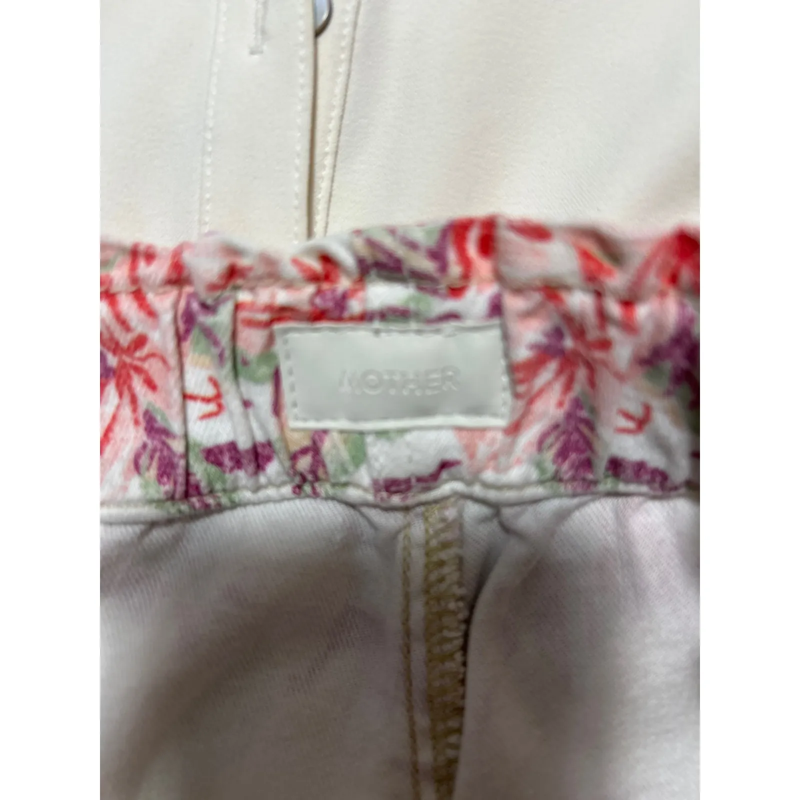 MOTHER Denim The Springy Straight Leg Ankle Pants In Aloha. Size 23. NWOT White - Image 7