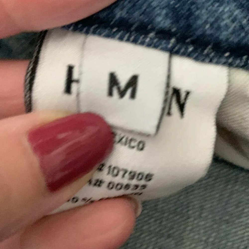 Hudson Jeans Blue Distressed Frayed Hem Shorts Overalls - M - Image 4