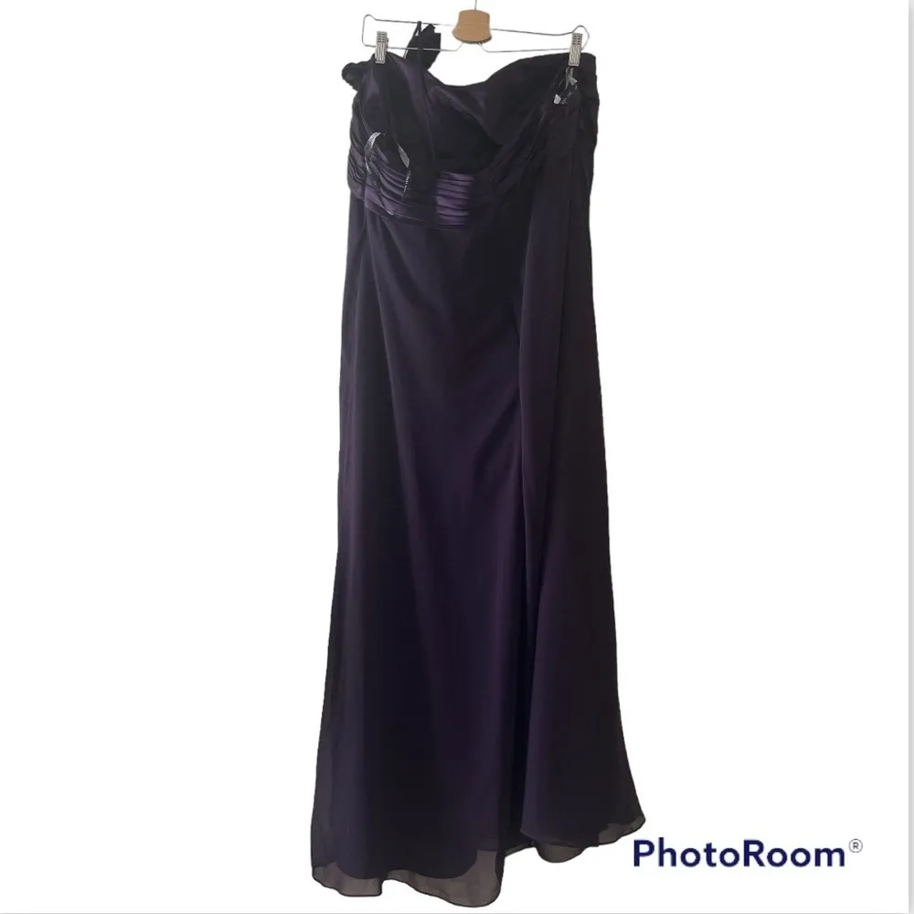 Bill Levkoff Purple One Shoulder Maxi Dress - Image 3