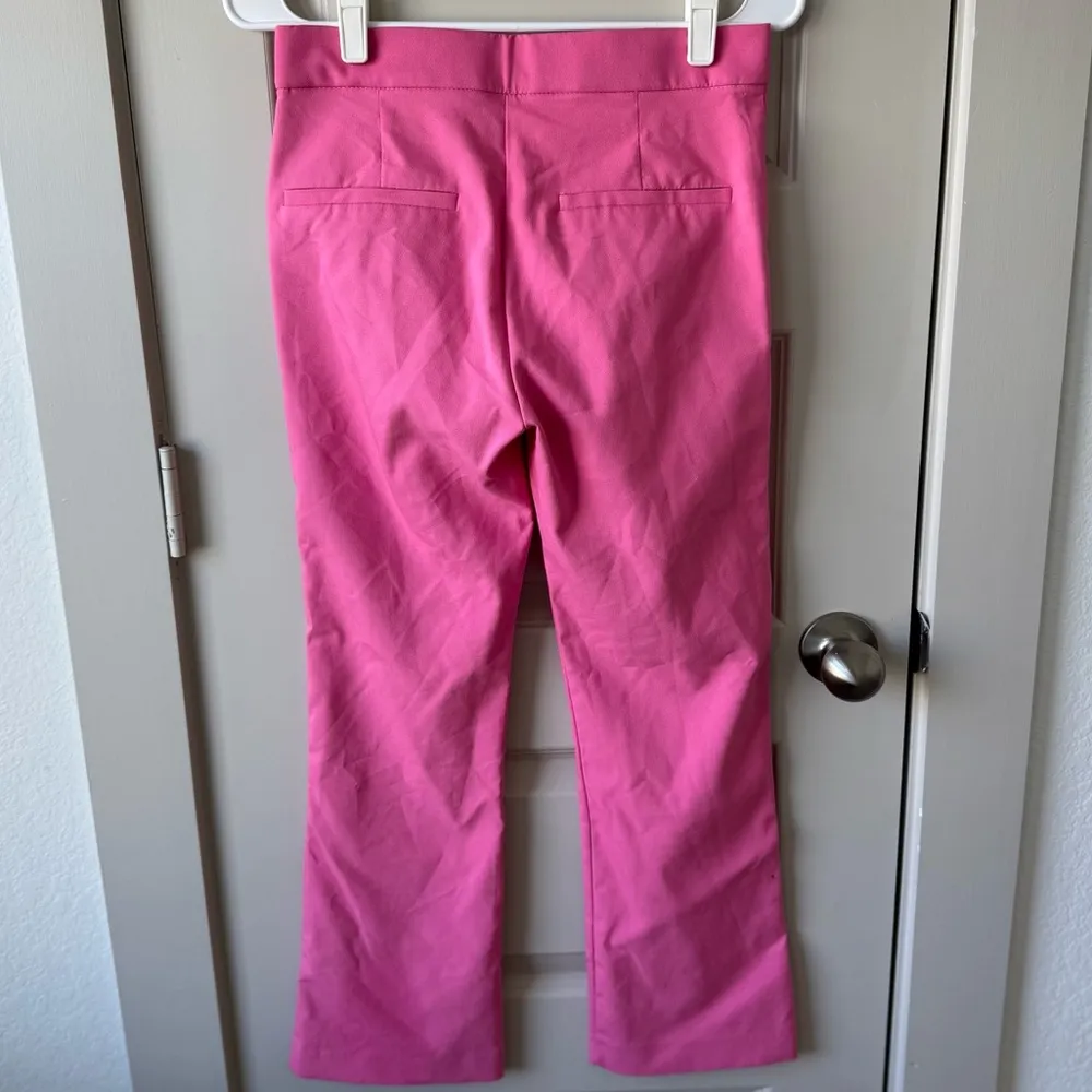 ZARA  Women’s Pink Mini Flare Trousers Size Small With Pockets - Image 6