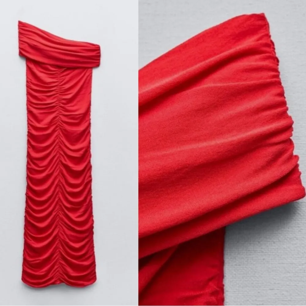 NWOT Zara ASYMMETRICAL KNIT DRAPED Ruched One Shoulder Bloggers Fave DRESS  Smal - Image 10