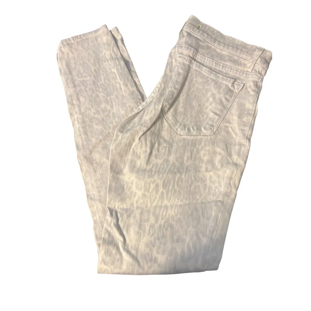 J Brand Intermix Arctic Leopard Print Leggings Denim Jeans White Gray Sz 27 USA - Image 3