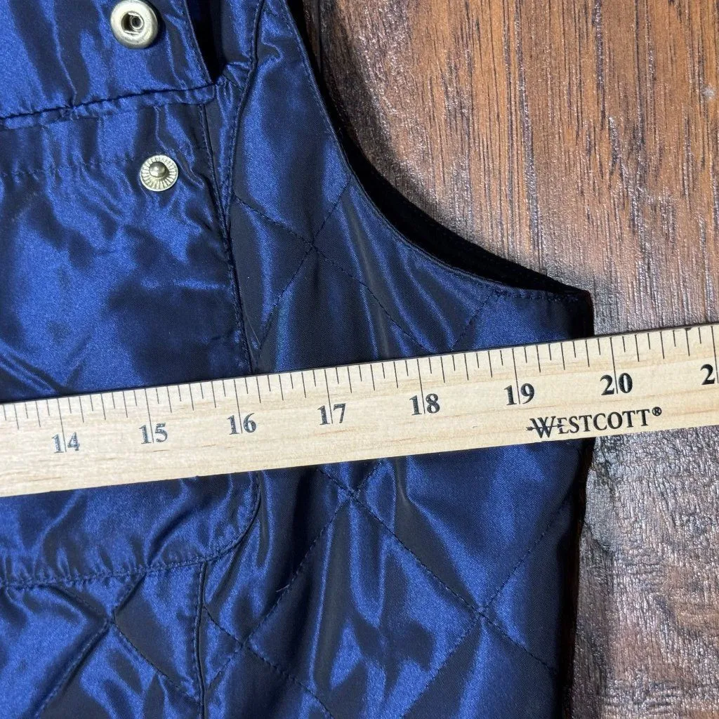 Lauren Ralph Lauren Womens L Blue Quilted Vest Jacket Zipper Pockets Outdoor - Image 9