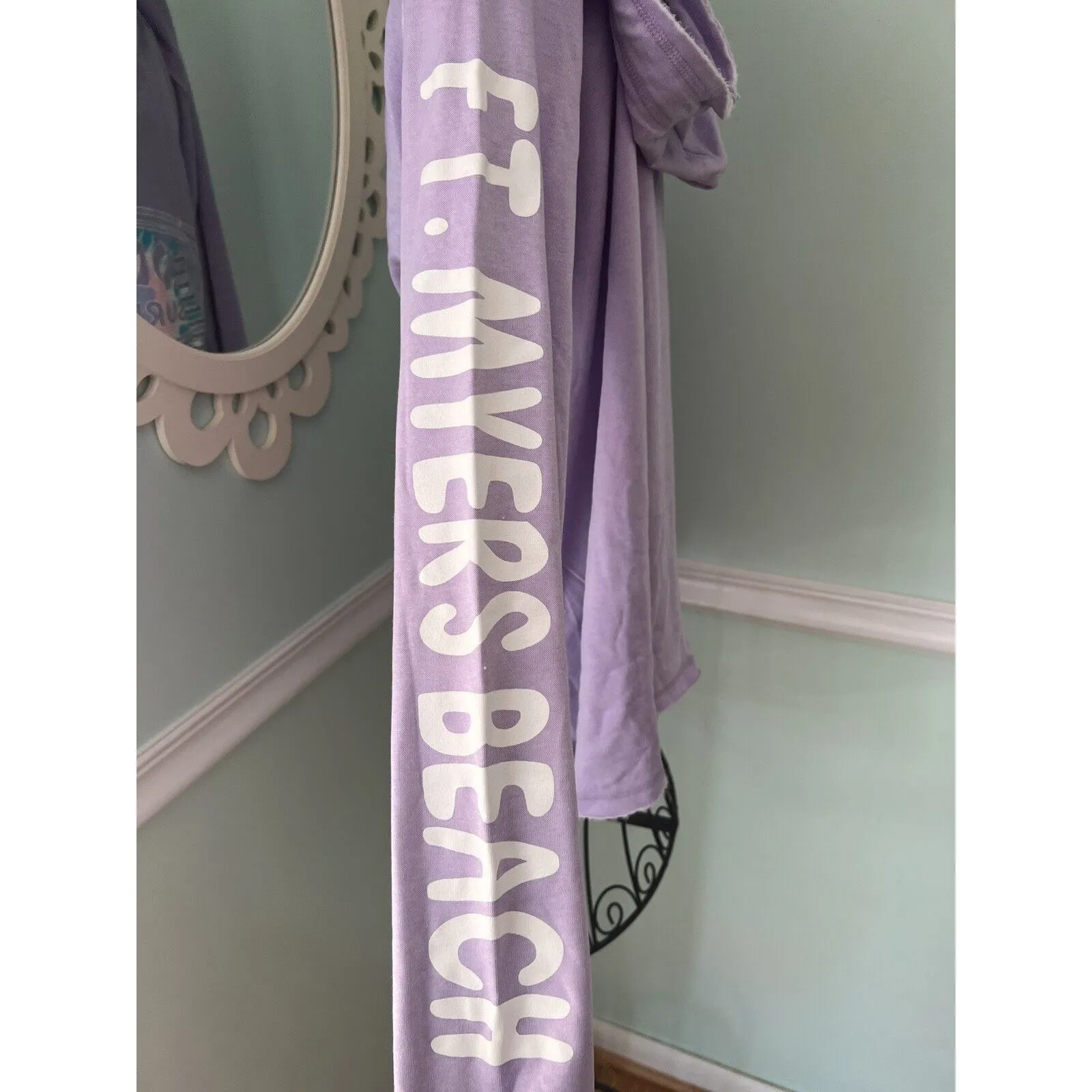 Ron Jon Surf Shop M‎ Purple Ft. Myers Beach Hoodie Sweatshirt Front Pocket NWT Size M - Image 5