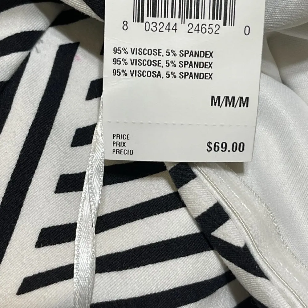 New Buffalo David Bitton Sleeveless Black White Maxi Dress Size M Medium - Image 7