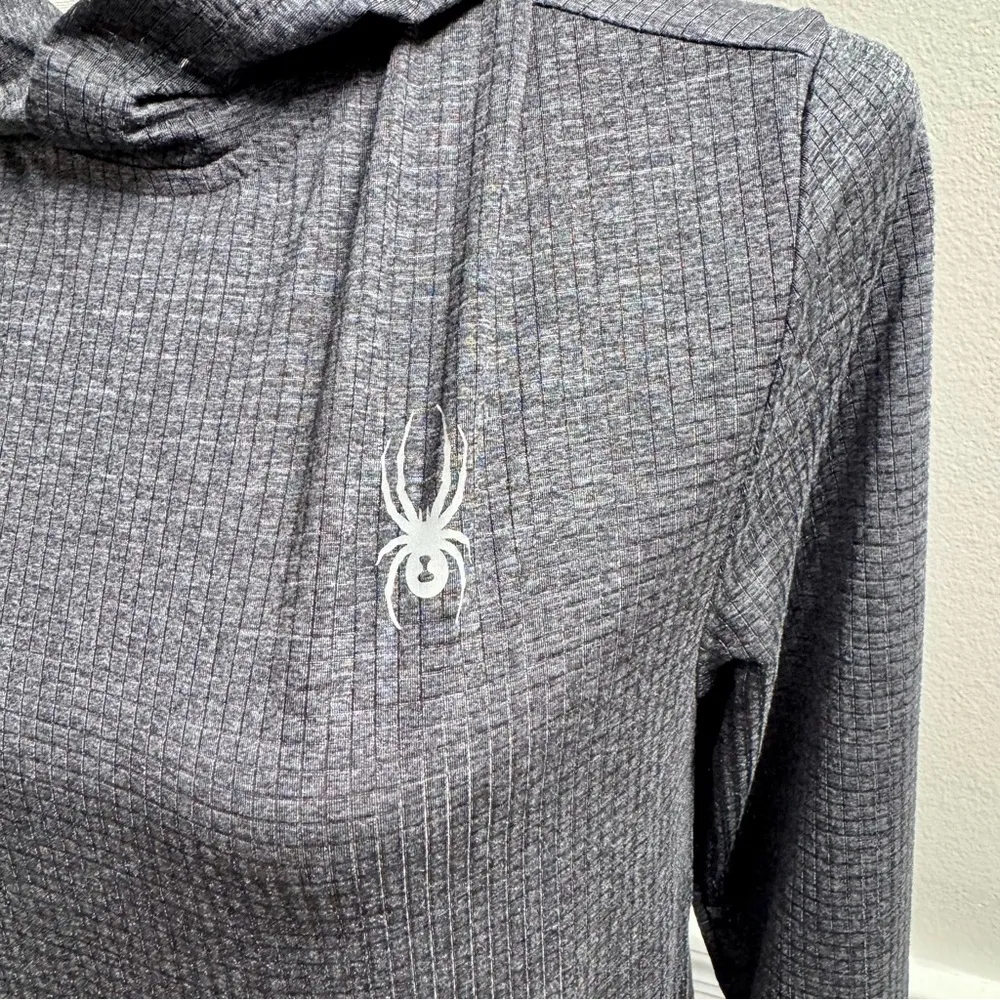 Spyder Lightweight Long Sleeve Pullover Hoodie Shirt Layer Grey Gray Small S - Image 4