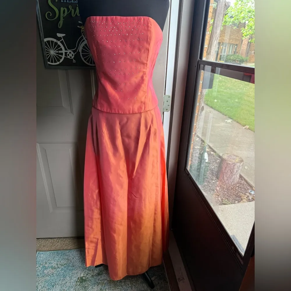 Vintage 2000 Jessica McClintock Gunne Sax strapless skirt set, size 13 - Image 4