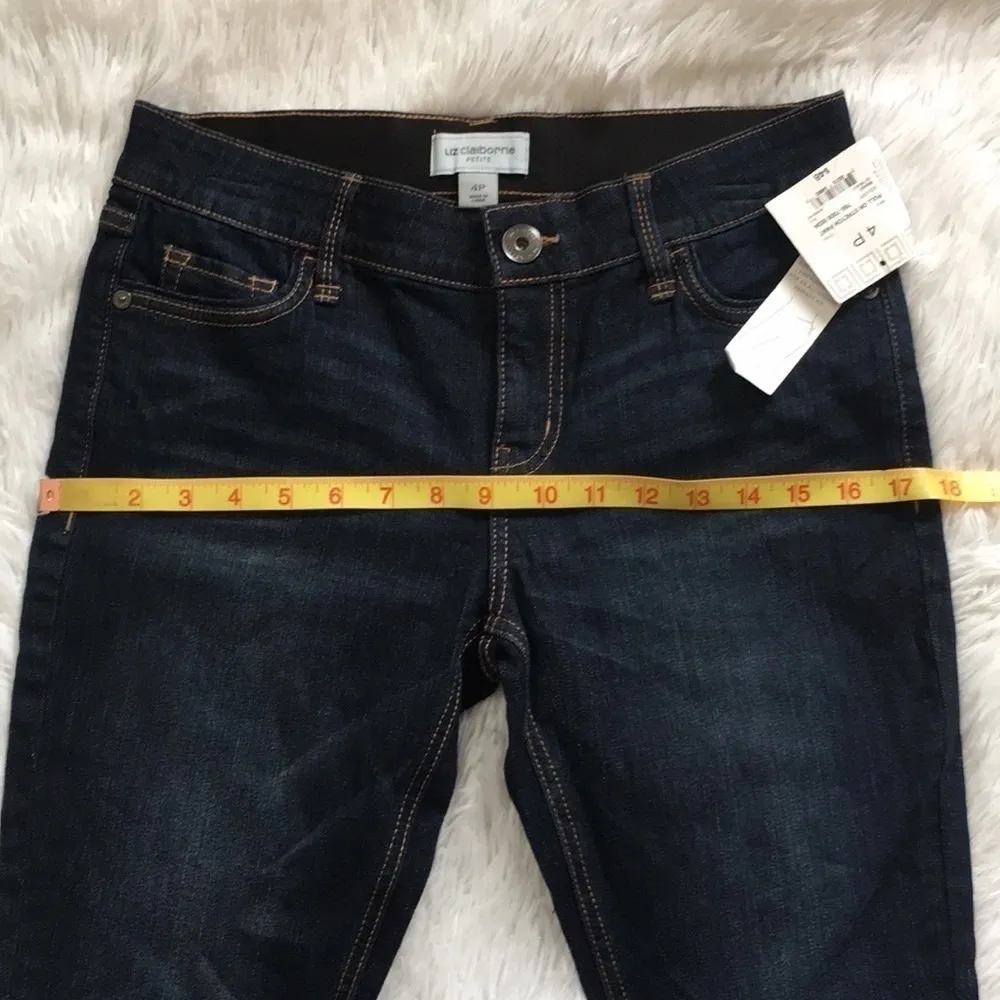 Liz Claiborne Women’s Petite Flexi Fit pull on stretch Skinny Jeans indigo sz 4P - Image 5