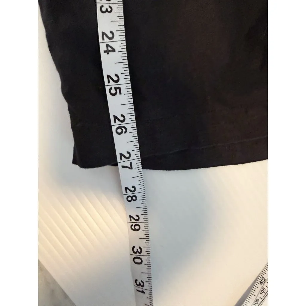 H HALSTON 100% Linen High Waist Pleated Front Trousers Size Medium Pockets Black - Image 7