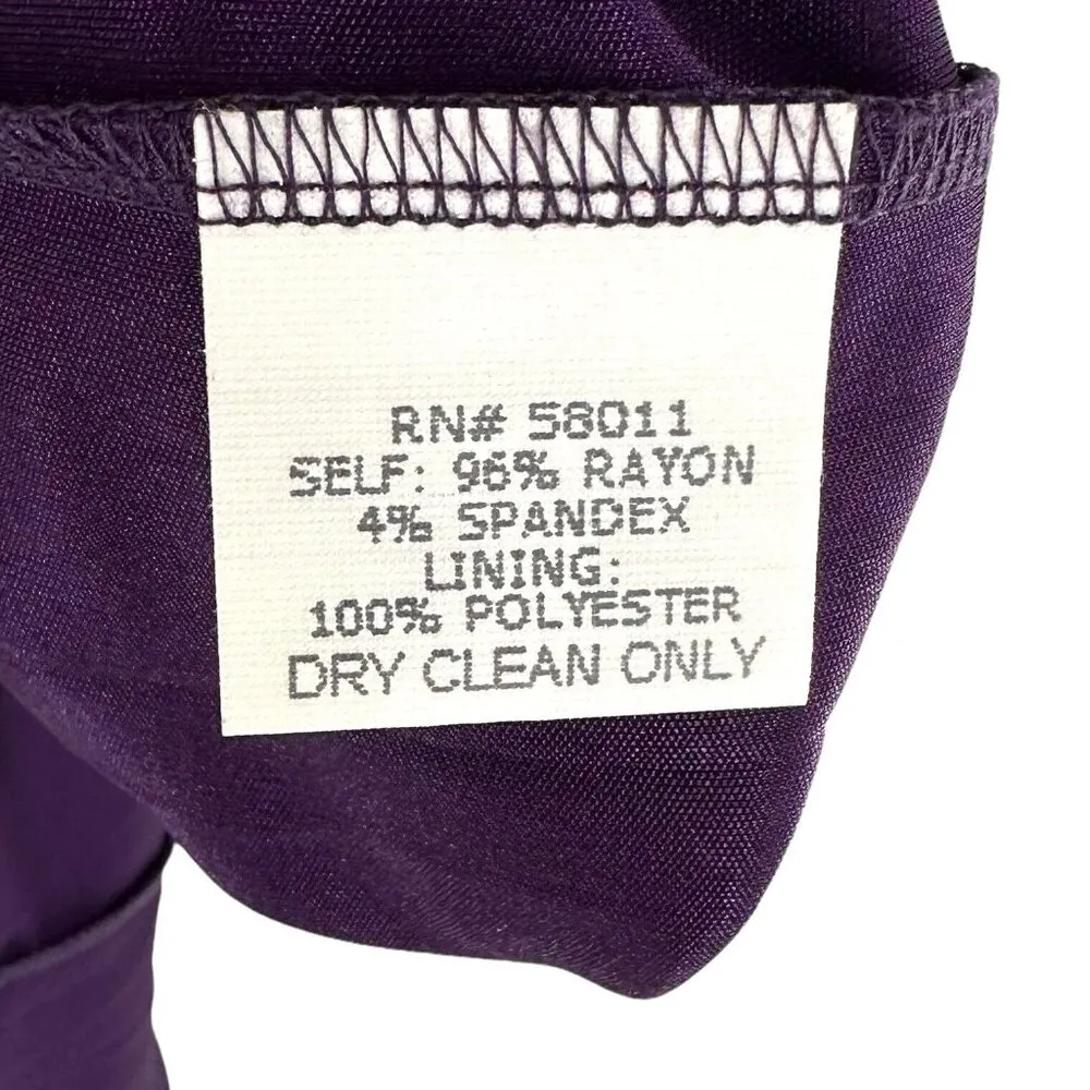 NEW David Meister Multicolor Abstract Print Rayon Jersey V-Neck Dress Size 10 - Image 7