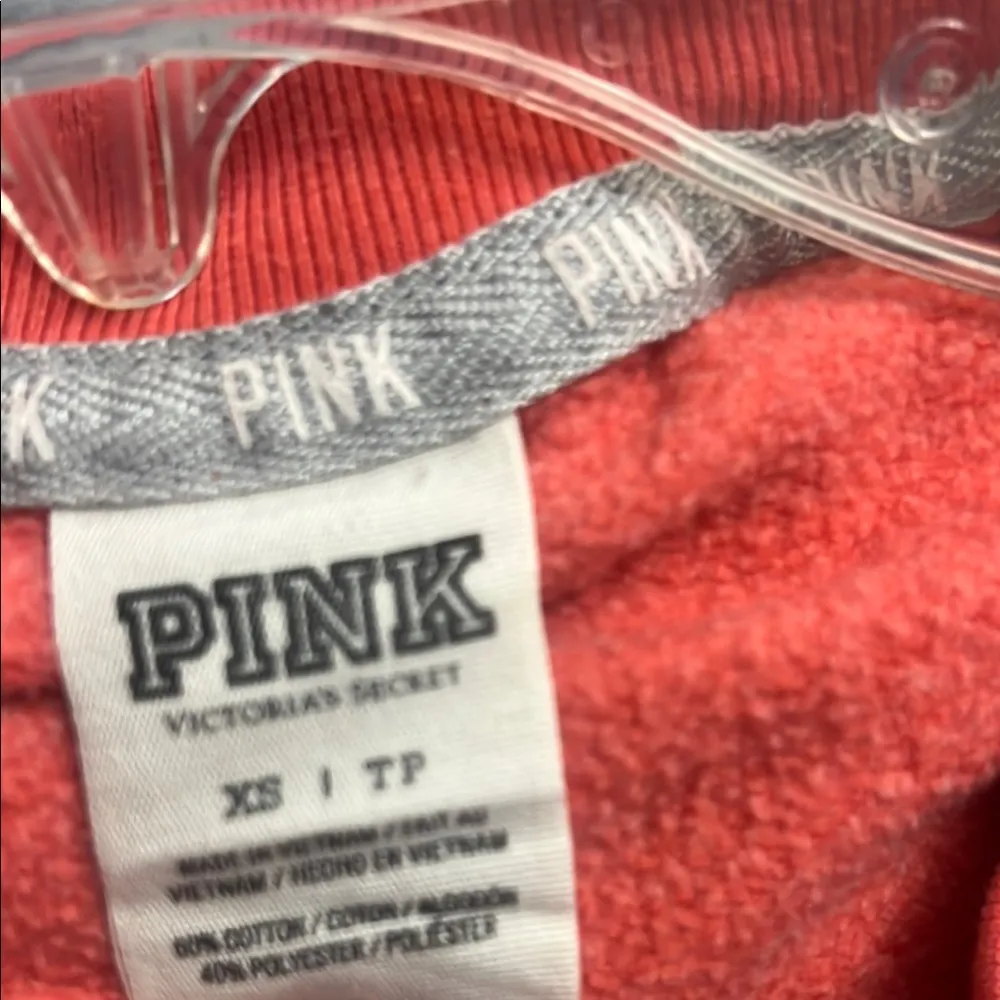 VS Pink Logo Orange Sweatshirt Oversized fit XS W/ pockets - Image 7