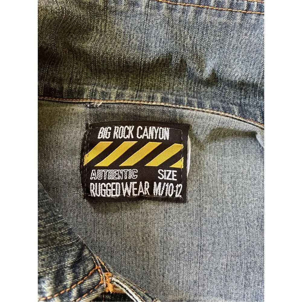 Vintage BIG ROCK CANYON Authentic Denim Stretch Jacket M Blue Size M - Image 2
