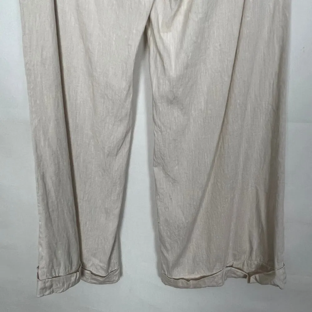 BCBGMaxazria Linen Blend Womens Pants 8 Wide Leg Quiet Luxury Old Money Preppy - Image 9