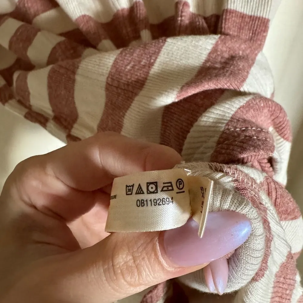 Free People Avery Tunic Top Stripe Slouchy Dolman Sleeve Red‎ Size XS NEW - Image 4