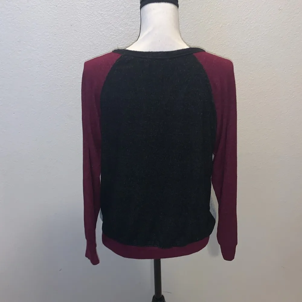 Buffalo David Bitton  gray maroon stretchy comfy pullover shirt - Image 5