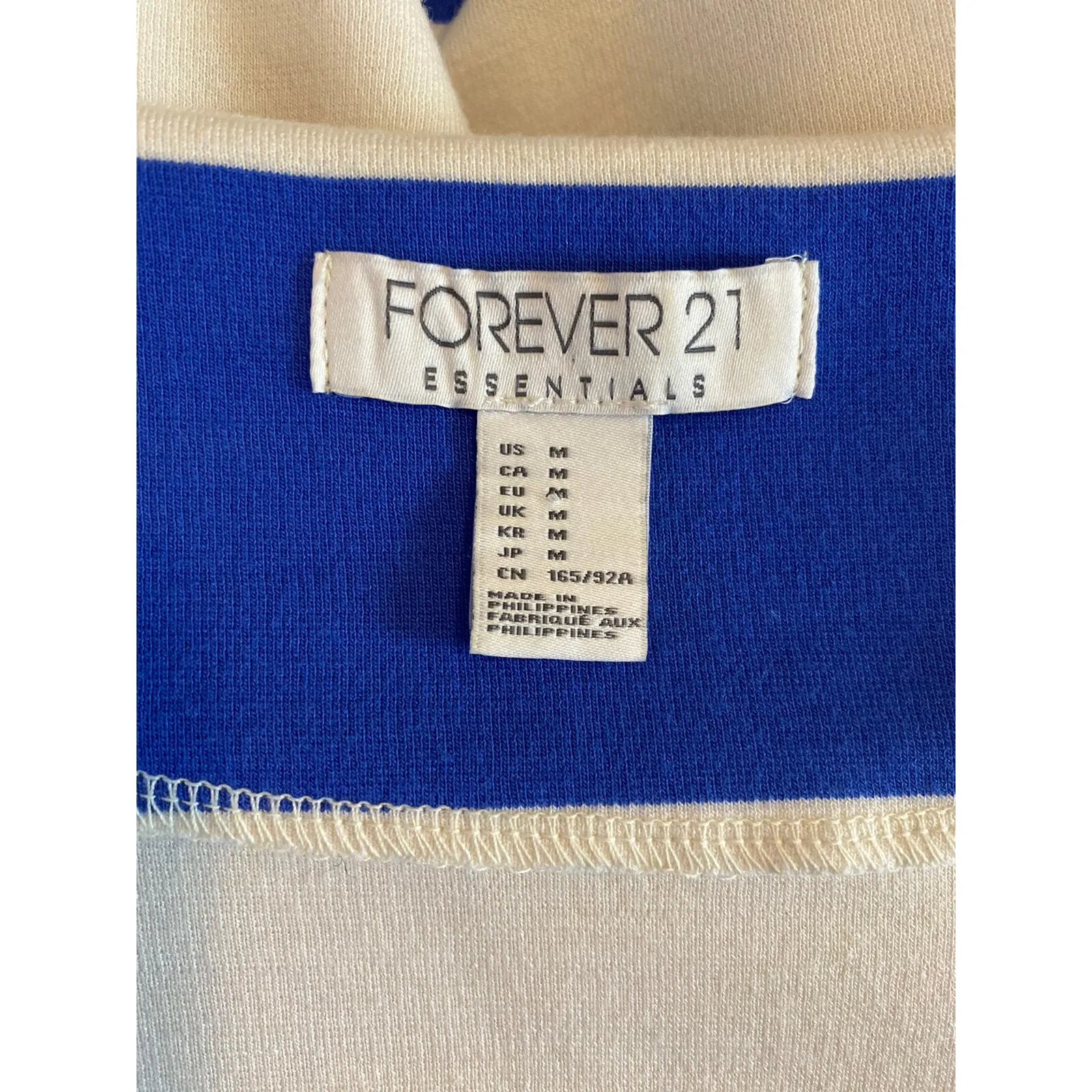 #22 Women's Striped Blue and Invory Knit Shirt, Forever 21, Sz: M - Image 3