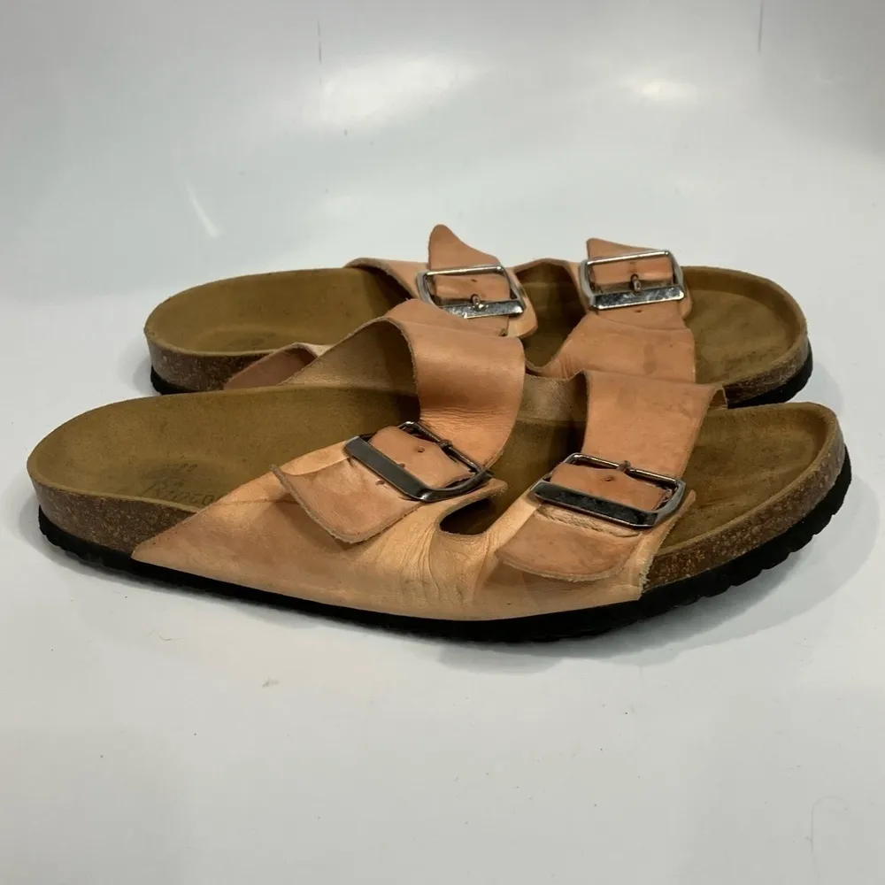 Biocomfort 2 strap sandals peach leather straps size‎ 38 Orange Size 7.5 - Image 2