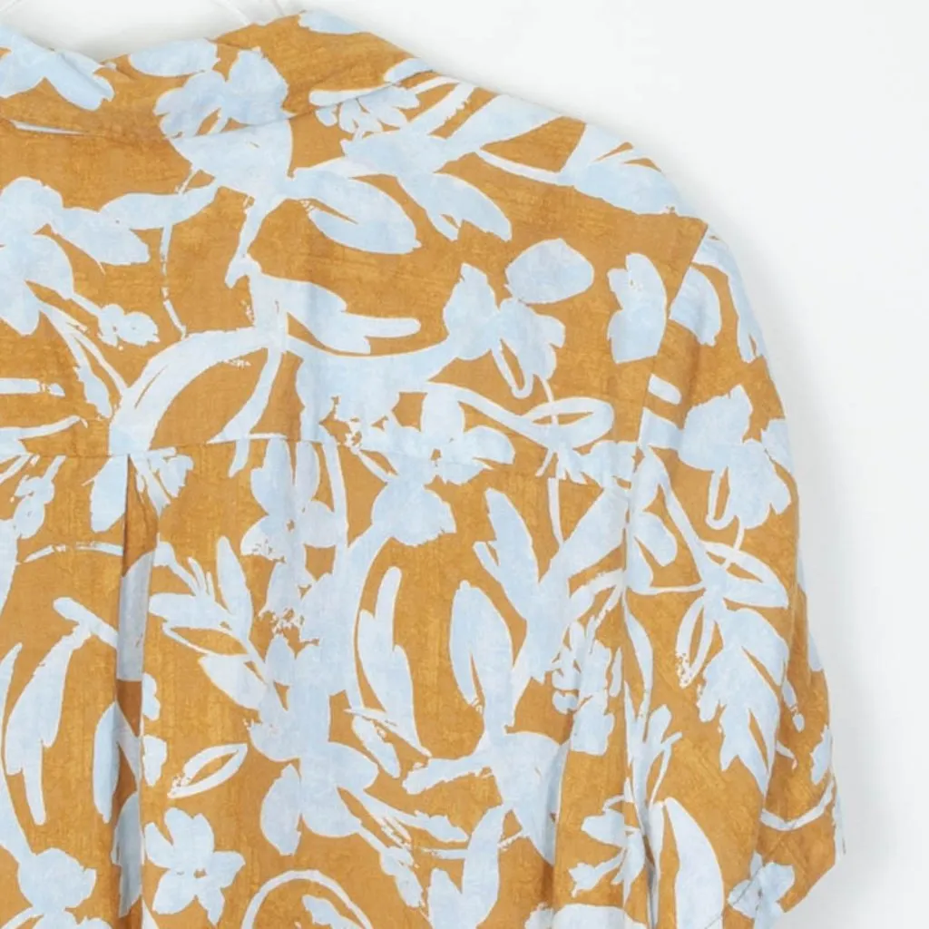 Ava & Viv Womens Floral Button Tie Linen Blend Short Sleeve Shirt Boho Size 2X - Image 7