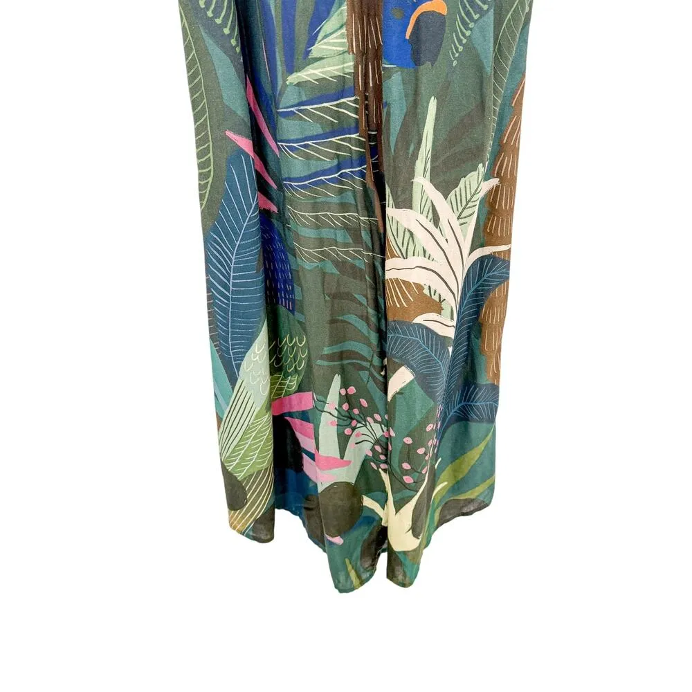 Farm Rio Tropical Print Off Shoulder Jumpsuit Multicolor Size Large - Image 3