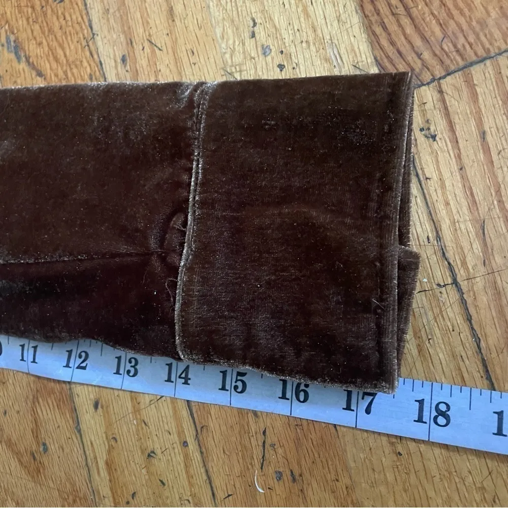 Vintage Selene Sport Brown Velvet Military Jacket Size XL - Image 5