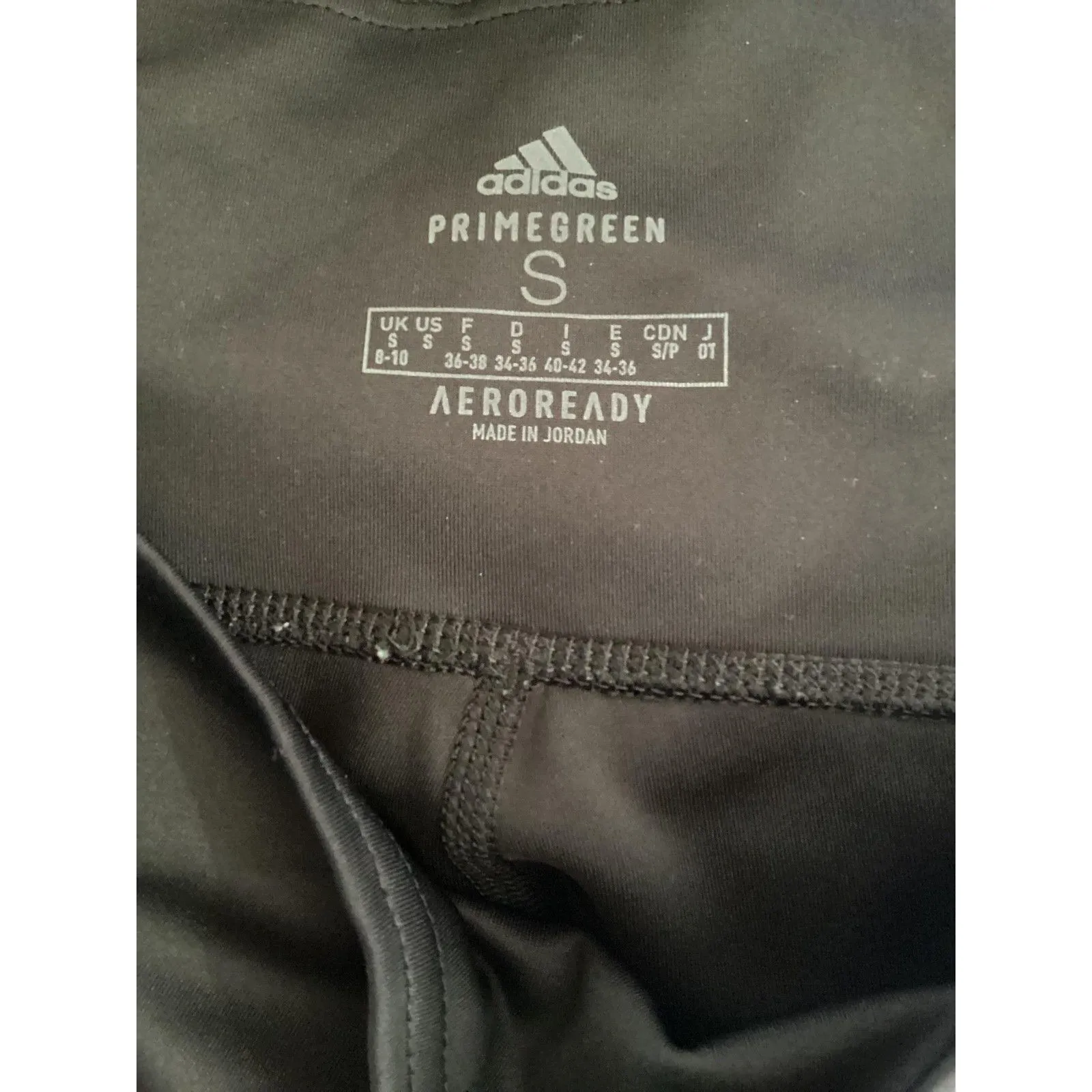 Adidas Leggings Womens Small Black AEROREADY Primegreen 3-Stripes Pockets 7/8 - Image 4