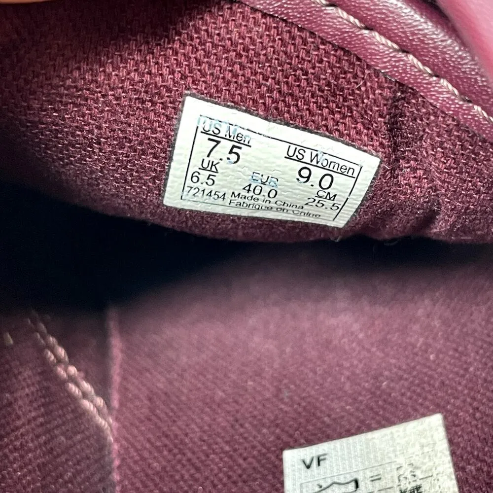 Vans Burgundy Leather Three Strap Skate Shoes Womens 9 Hook And Loop - Image 7