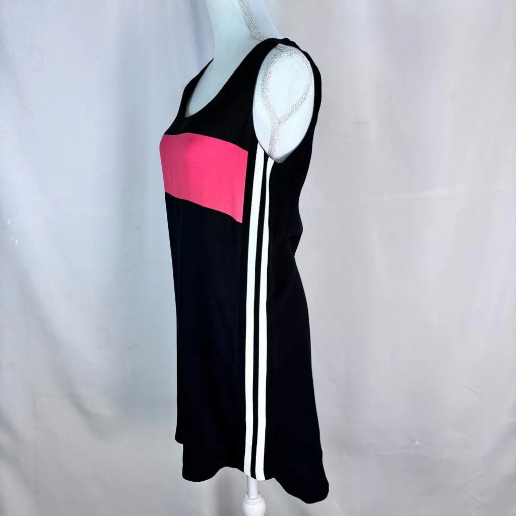 Rebecca Minkoff black and pink sleeveless dress white stripes on sides Size 4 - Image 5