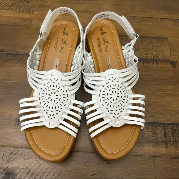 NWOT Walk With Me by Coldwater Creek White Leather Women’s Summer Sandals 8.5M - Image 1