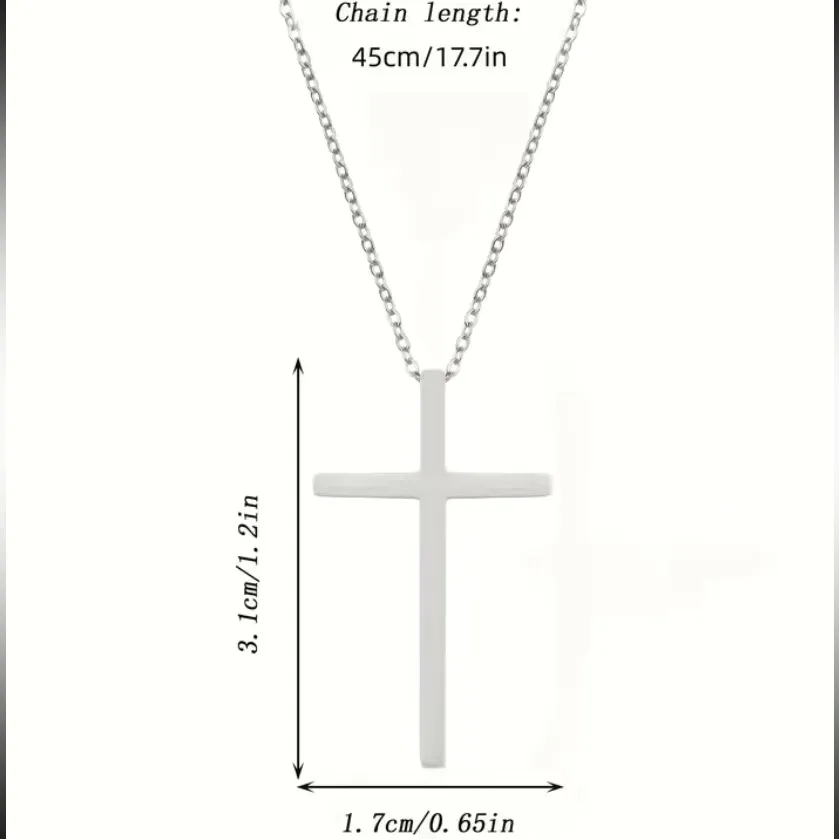 Simple Minimalist Silver Cross Necklace - Image 7