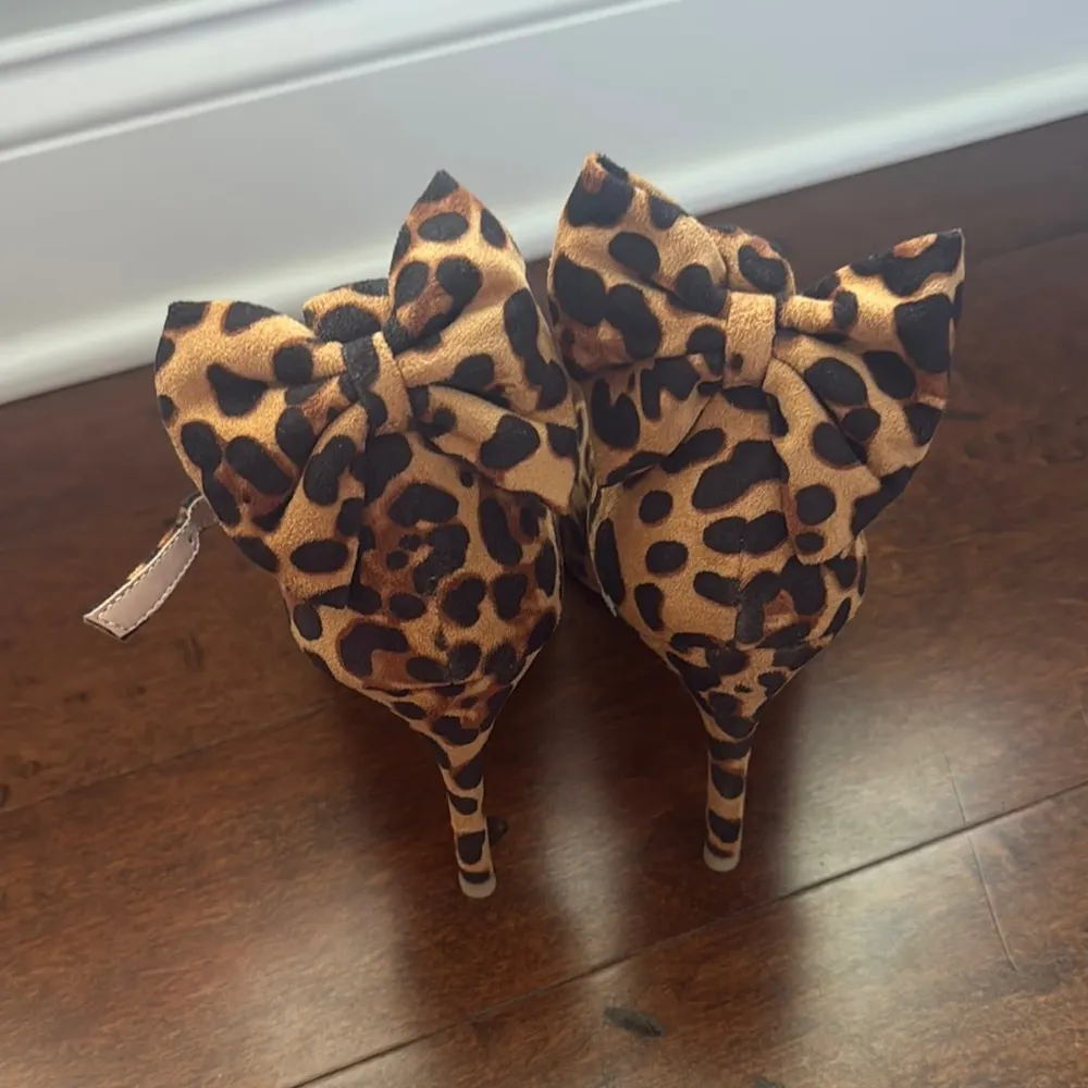 Brown Leopard Print Heels with Ankle Strap Size 9.5 - Image 4