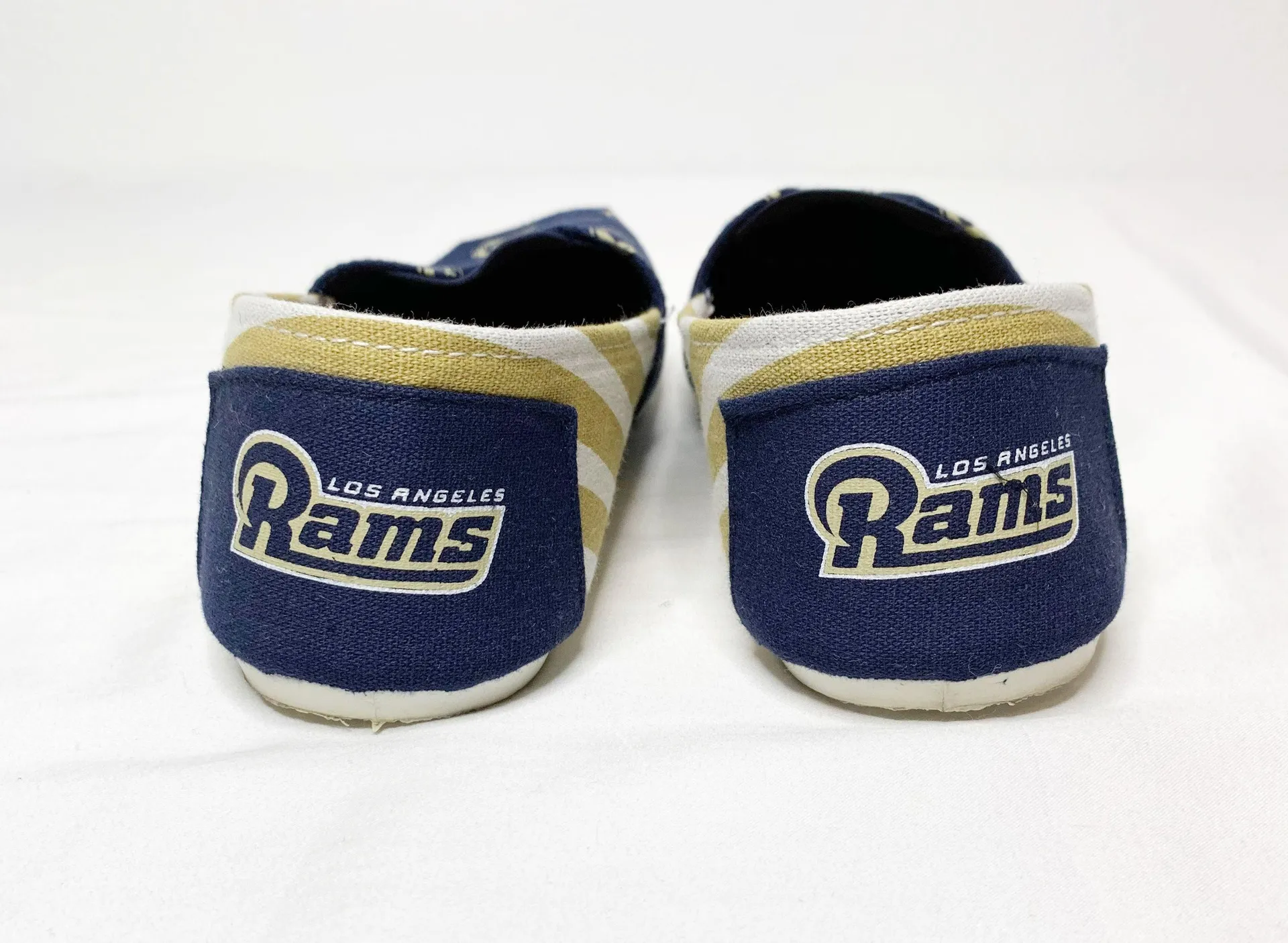 Los Angeles Rams Canvas Striped Slip On Shoes - Image 6
