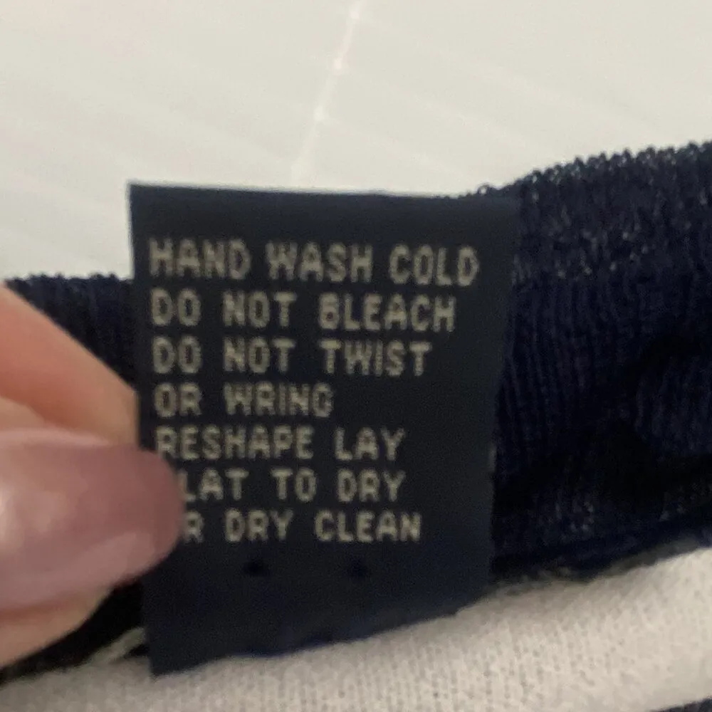 Boston Proper Ivory Ruffled Nautical Ruffle Edge Striped Cardigan Sweater Size S - Image 4