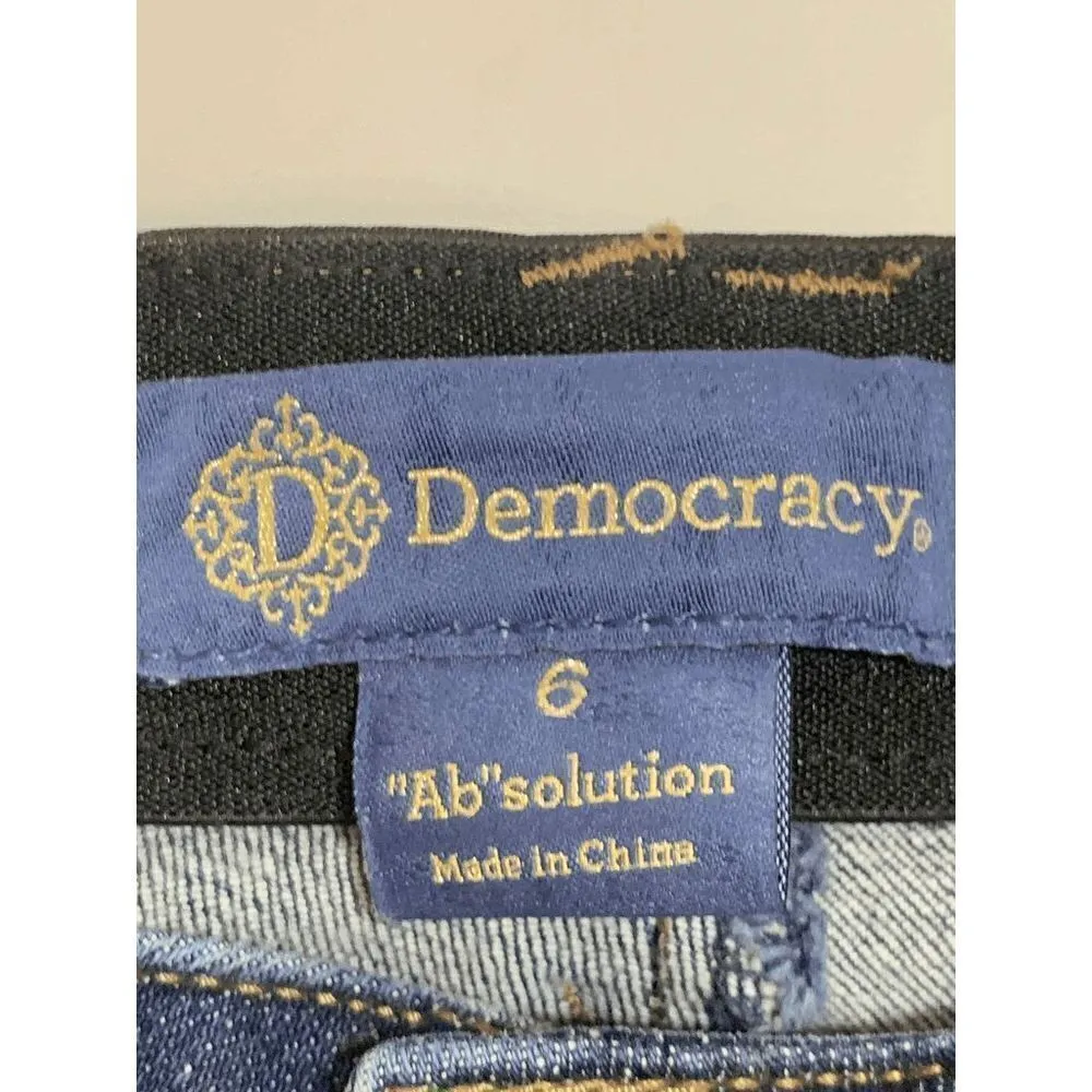 Democracy Womens Denim Jeans Low Rise Distressed Blue Size 6 - Image 10