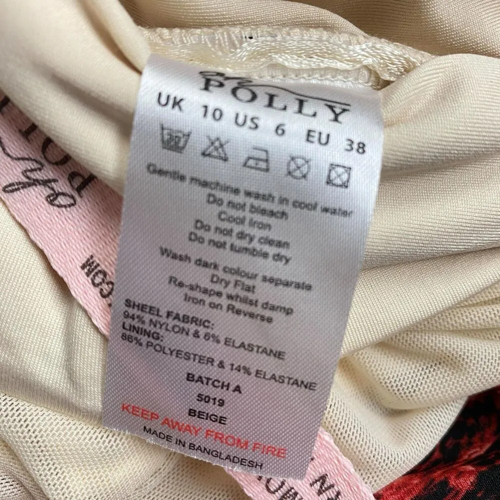 Oh Polly Yara Ruffle Mini Dress Beige Fitted Long Sleeve Women's Size 6 Clubwear - Image 10