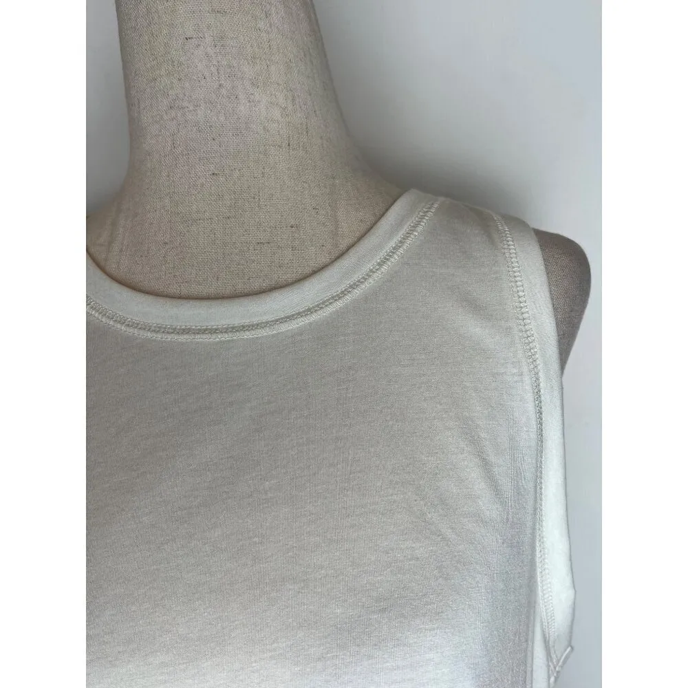 Sweaty Betty Tank‎ Top Women Small White Crew Neck Cotton Tencel Easy Peazy Top - Image 7