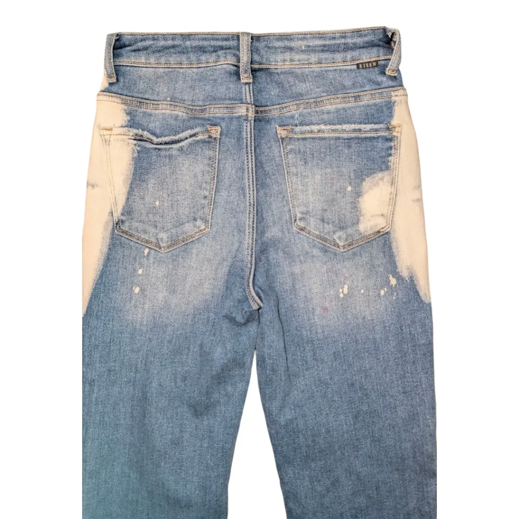Risen Jeans Bleach Splatter Skinny Jeans Size 5 / 27 Mid Rise Blue - Image 8