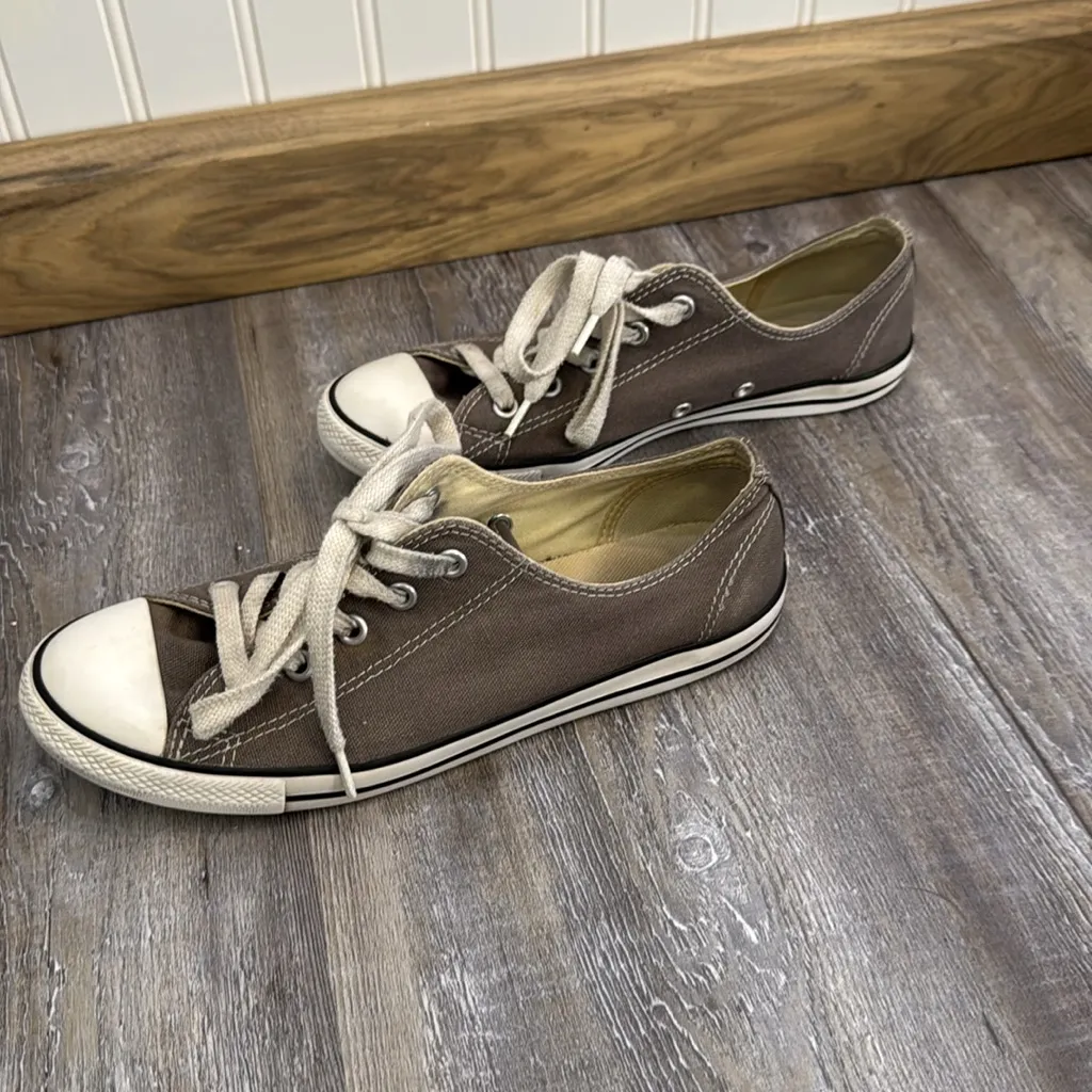 Converse All Star Grey Lace Up Low Top Sneaker Tennis Shoes Y2K  Womens 7 Mens 5 - Image 4