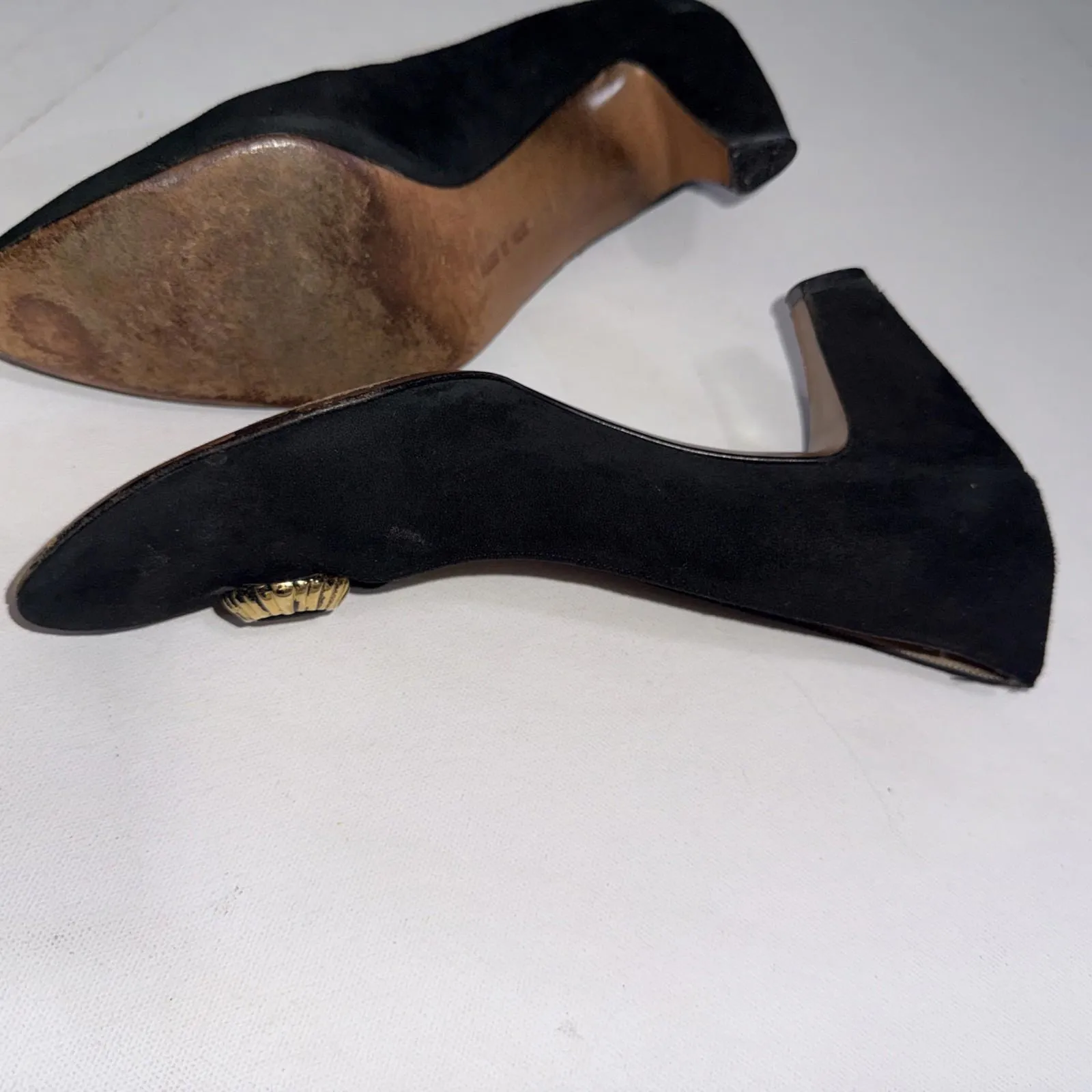 Vintage Salvatore Ferragamo Old Money Classic Career Black Velvet Pumps Heels 8B - Image 9