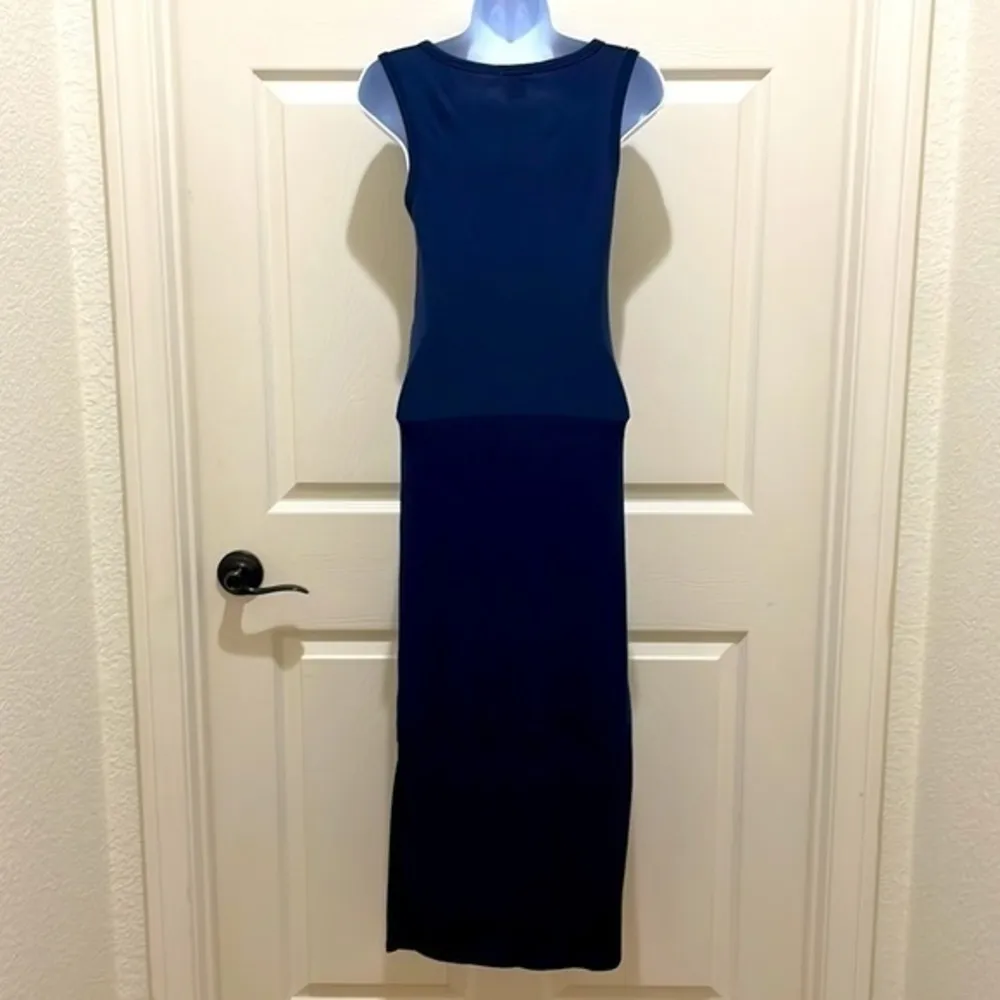 Joe Fresh Navy Blue V-Neck Sleeveless Maxi Dress - Image 2